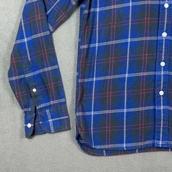 Vintage Levis Shirt Mens S Blue Plaid Flannel Long Sleeve Button Up Shirt - Picture 5 of 13